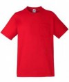 Camiseta básica roja con bolsillo